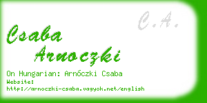 csaba arnoczki business card